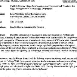 Announcements, 2003-10-20. ...