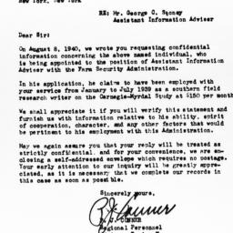 Letter from P.J. Conner of ...