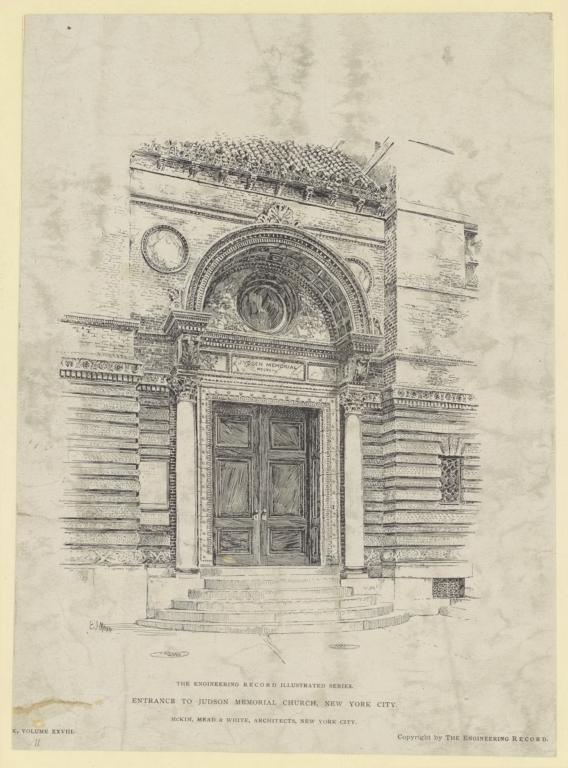 Entrance to Judson Memorial Church, New York City. McKim, Mead & White, Architects. New York City