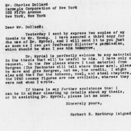 Letter from Herbert R. Nort...