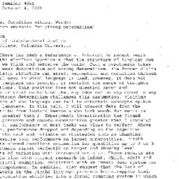 Announcements, 2001-10-04. ...
