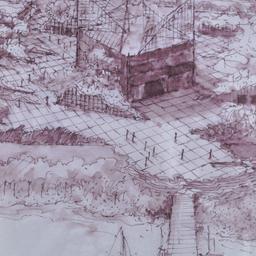 Aerial perspective drawing.