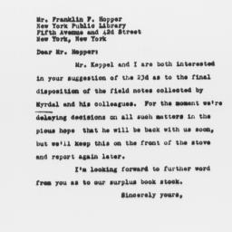 Letter from Charles Dollard...