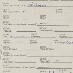 Western questionnaire, answ...