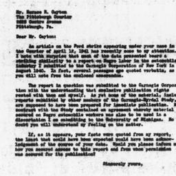 Letter from Lloyd H. Bailer...