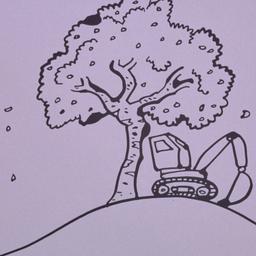 Line drawing, excavator und...