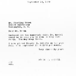 Letter from Rowena S. Hadse...