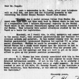 Letter from Dora Chernstrom...