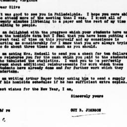 Letter from Guy B. Johnson ...