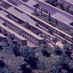 Model, aerial view, detail.