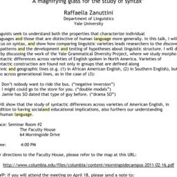 Announcements, 2013-04-18. ...