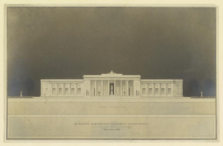 McKinley Birthplace Memorial Competition. Front elevation