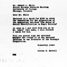 Letter from Rowena S. Hadse...