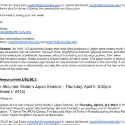 Announcements, 2017-04-06. ...