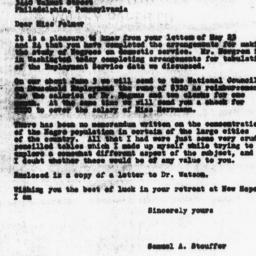 Letter from Samuel A. Stouf...