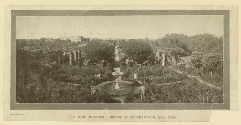The Home of James L. Breese at Southampton, New York. The garden
