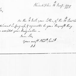 [Document, 1779 January 15]