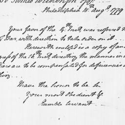 [Document, 1779 August 18]
