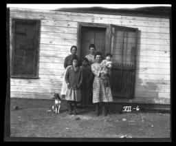 Native American Family in front of Their House