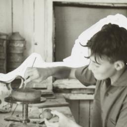 Boy Using a Pottery Wheel