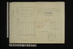 1" scale detail of seat in hall -- sectn. "A-A"\, plan\, elevation\, section : Sheet no. 4 /