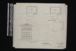First floor plan showing bedrm. no. 3 and sun room\, second floor plan showing bedrm. no. 7 and sun room\, foundation plan showing same area as other two plans\, north elevation showing exterior of sun rooms : 9\, (2)