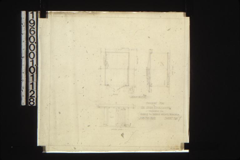 Garage -- plan\, elevations of south side and east side : Sheet no. 7.