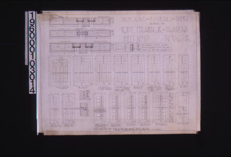 Inch scale and F.S. details of doors; Sheet no. 17\,