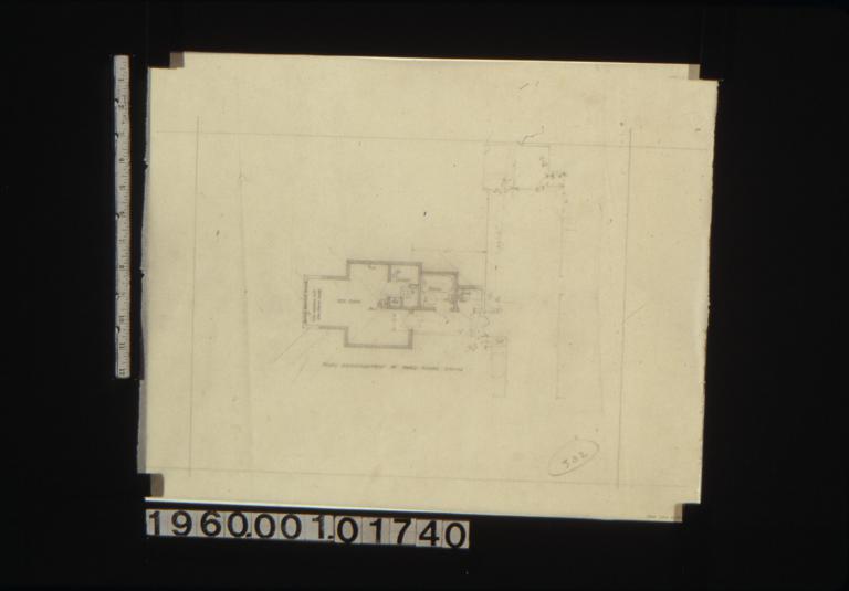 Partial plan showing final arrangement of third floor rooms.
