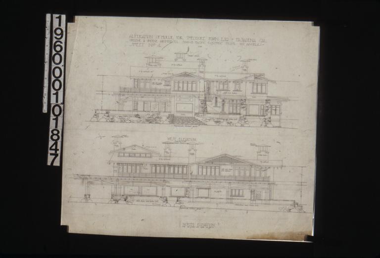 West elevation\, north elevation : Sheet no. 4.