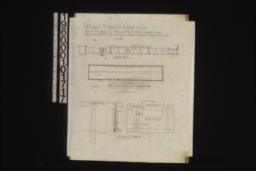 Details of fence and pergola -- section\, front view\, elevation of back\, plan; details of pergola -- section\, elevation : No. 18.