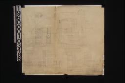 Dining room buffet -- plan\, elevation\, section\, F.S. details A-H\, F.S. detail of curve on flap under kitchen sink : Sheet no. 10.