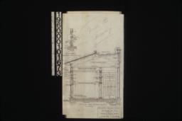 Section thru outbuildings; 3/4" scale detail showing panel under sidelights : Sheet no. 4.