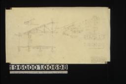 Section and truss details -- section between trusses; section showing floor\, wall\, roof and porch; details of joint 1\, joint 2\, joint 3 and joint 4; plan of tie beam showing joints : Sheet no. 2.