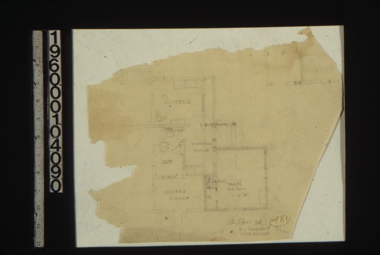 Sketch of plan of 1st floor rear\,
