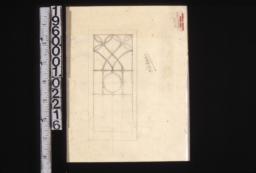 Sketch of glass arrangement for old doors.