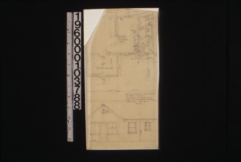 Revised drawing (shows changes in keepers cottage) -- partial plan\, partial east elevation : Sheet no.11\,