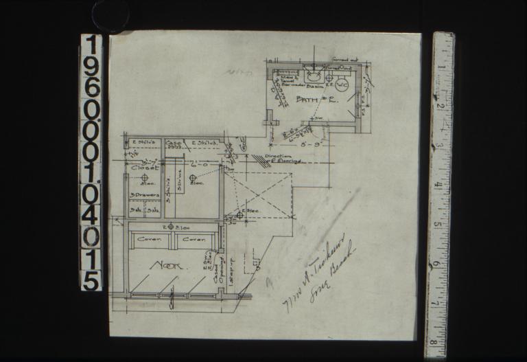 Drawing of paste-on for second floor plan