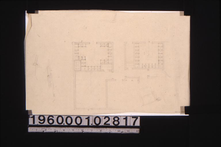 Sketch of plan and unidentified details