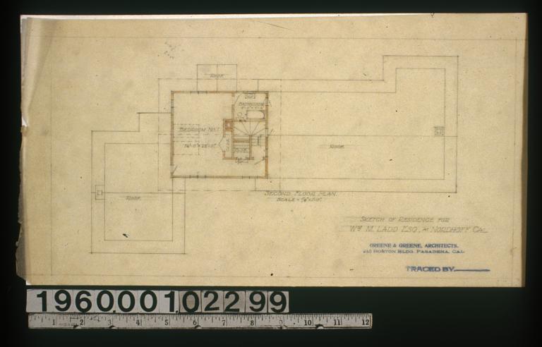 Sketch of residence -- second floor plan.
