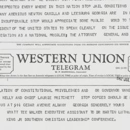 Telegram: 1962 July 30