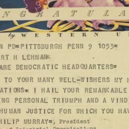 Telegram: 1949 November 9