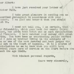 Letter: 1956 October 26