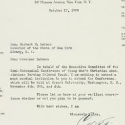 Letter: 1938 October 17