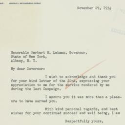 Letter: 1934 November 27