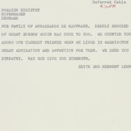 Telegram: 1963 June 6