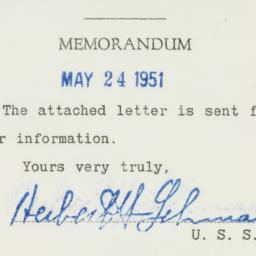 Memorandum: 1951 May 24