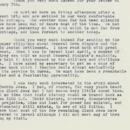 Letter: 1960 February 15