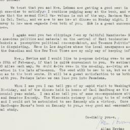 Letter: 1960 February 20