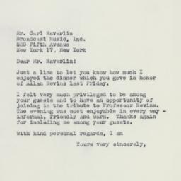 Letter: 1958 May 26